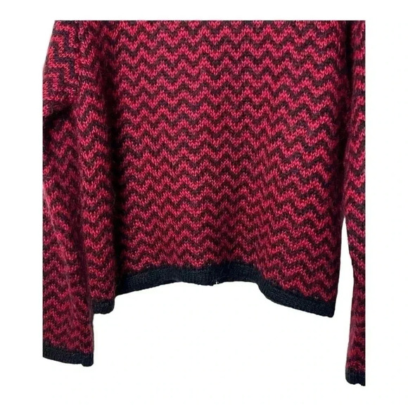 1535. VINTAGE PAUL HARRIS‎ DESIGNS MOHAIR LONG SLEEVE FULL ZIP CARDIGAN CHEVRON - Picture 9 of 9
